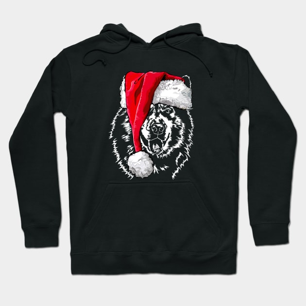 Alaskan Malamute Santa Christmas dog mom Hoodie by wilsigns